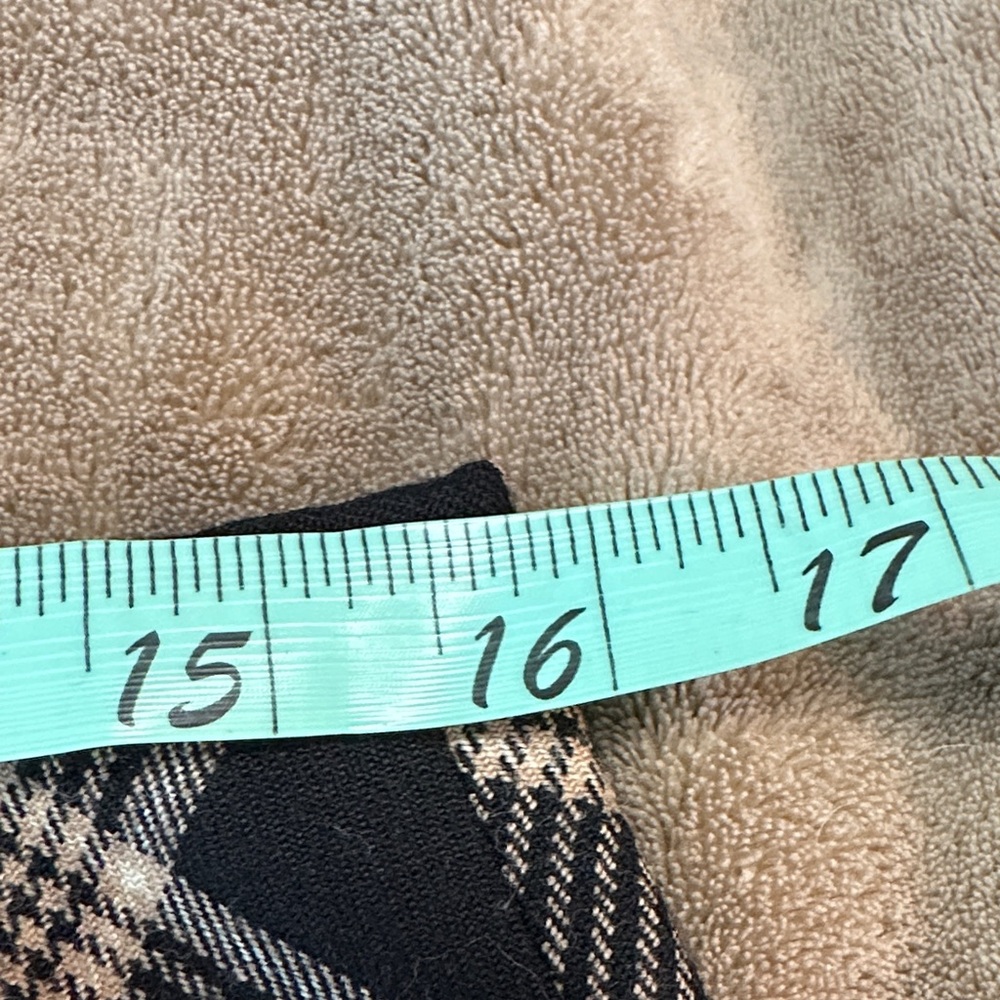 VTG 90s Y2K Grunge Academia Ann Taylor Black and Tan Checkered Pencil Skirt Sz10 - Picture 11 of 12
